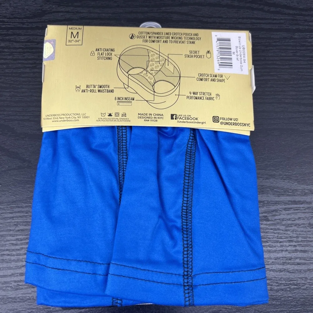 Under Boss Blown Up‎ Gum Performance Boxer Brief Mens Size Medium Blue Red White
